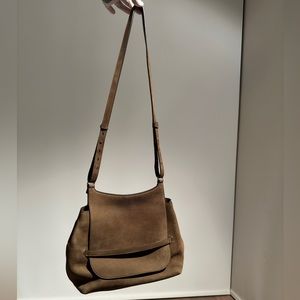 The Row SideBy SOFT Equestrian grain brown leather canvas interior very good